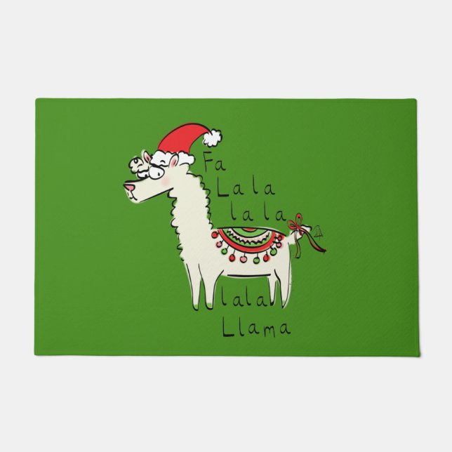 Tapete Feriado de Natal Engraçado Llama (Frente)