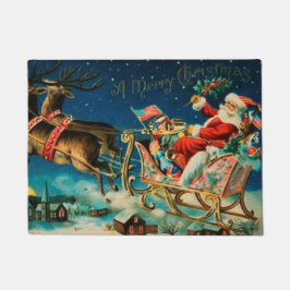 Tapete Feriado de Natal Vintage Santa Claus Sleigh
