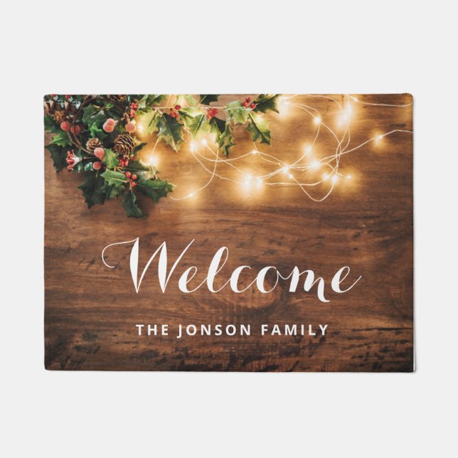 Tapete Feriados de Natal de Madeiras Russas do Mistletoy  (Frente)