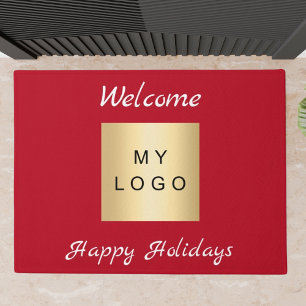 Tapete Feriados felizes do logotipo vermelho de Natal
