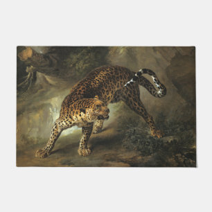Tapete Ferocious Wild Leopard (por Jean-Baptiste Oudry)