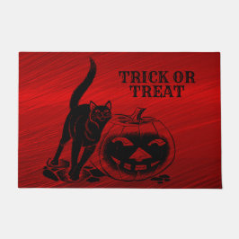 Tapete Festa de Halloween Mau Black Cat Pumpkin Red Scary
