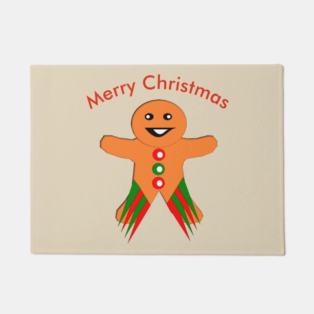 Tapete Festa de Natal Gingercake Man Door Mat (Frente)