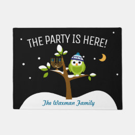 Tapete Festa Divertida de Hanukkah Owl & Menorah