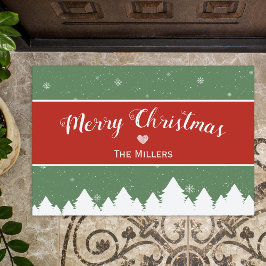 Tapete Festivo Feliz Sobrenome de Natal Floco