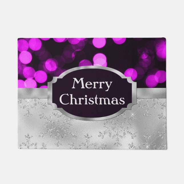 Tapete Festivo Purple Bokee Silver Glitter Natal (Frente)