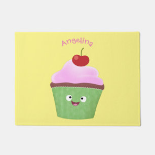 Tapete Figura de desenho animado de cupcake feliz