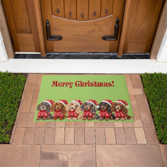 Tapete Filhotes de Dachshund de Natal (Ar livre)