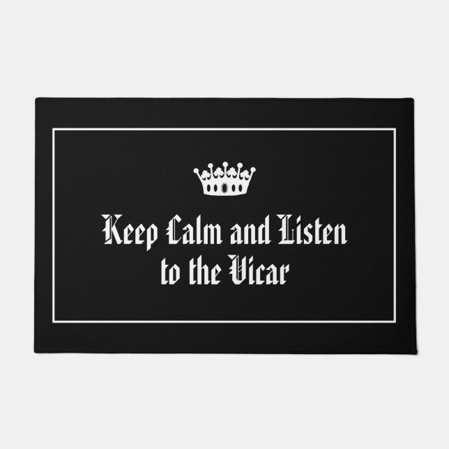 Tapete Fique calmo, escute a porta da igreja engraçada Vi (Frente)