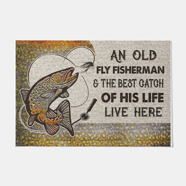 Tapete Fishing Doormat, Welcome Mat, Outdoor/Indoor  (Frente)