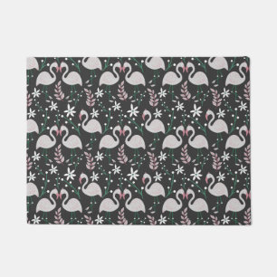 Tapete Flamingo sem soldadura, branco sobre fundo escuro