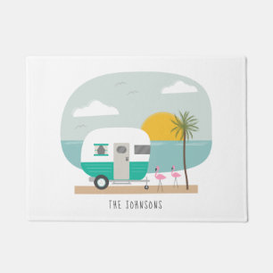 Tapete Flamingos de Camper de Turquoise Vintage