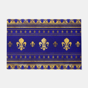Tapete Fleur-de-lis - Lapis Lazuli e Dourado