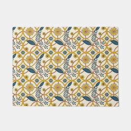 Tapete Fleurs dans des cercles verts et beige