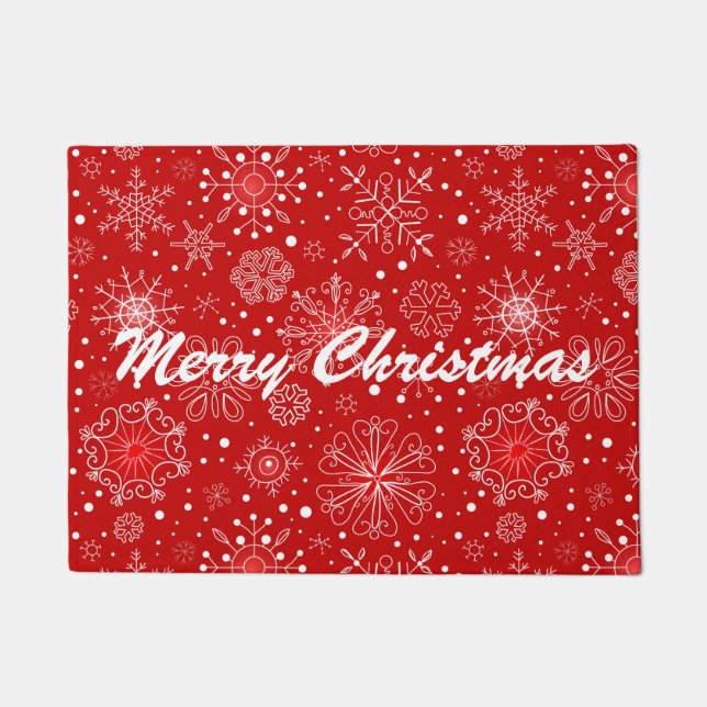 Tapete Flocos de neve de porta de feriado (Frente)