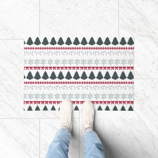 Tapete Flocos de Neve e Árvores de Natal (Interior)