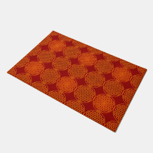 Tapete Flor da vida - teste padrão do selo - vermelho
