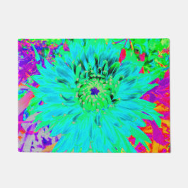Tapete Flor de Dália Decorativa Abstrata Aqua