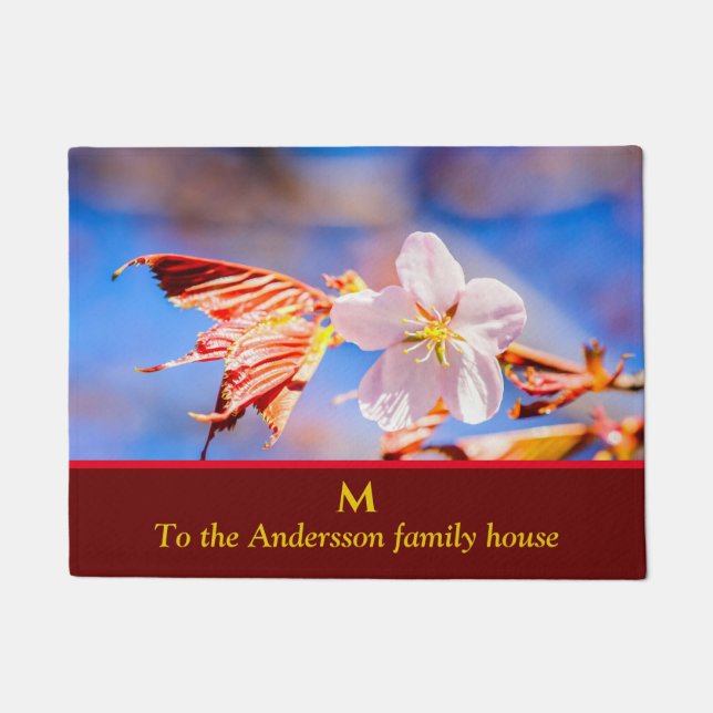 Tapete Flor de Sakura Rosa Céu Azul (Frente)