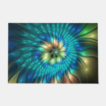 Flor Fantasia Luminosa, Fractal Abstrato Colorido