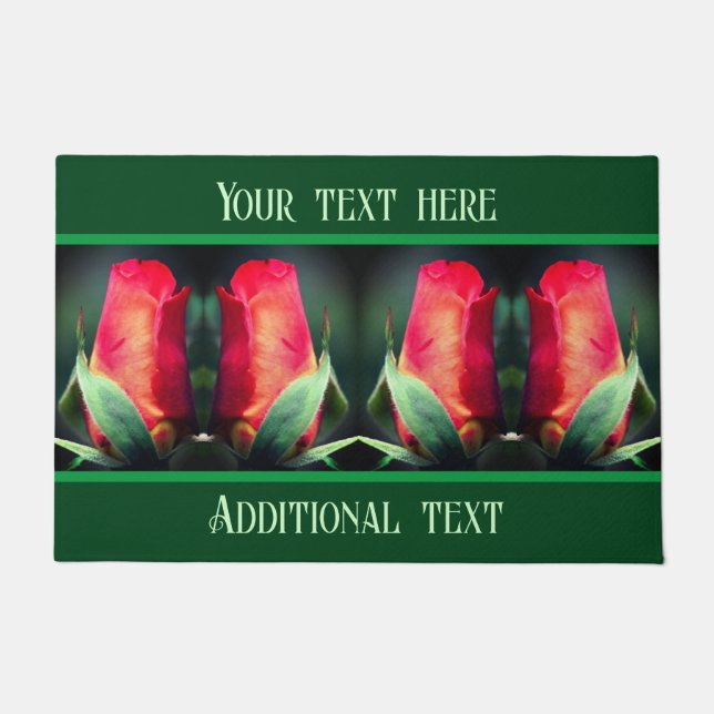 Tapete Flor Red Rosebud Personalizado (Frente)