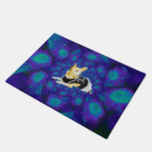 Tapete Floral azul roxo da chihuahua bonito do cão