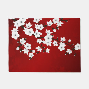 Tapete Floral Cherry Blossom Red White