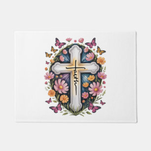 Tapete Floral Faith Cross