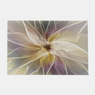 Tapete Floral Fantasy Dourada Eggplant Abstrato Art Fract