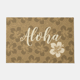 Tapete Floral Pinstriped havaiano do hibiscus da ilha