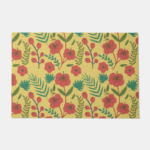 Tapete Floral, sem costura, flores amarelas vermelhas
