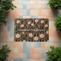 Tapete Floral Treliça de Rosas Beige William Morri