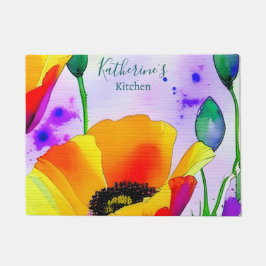 Tapete Floral Watercolor California Poppies Flochen Kitch