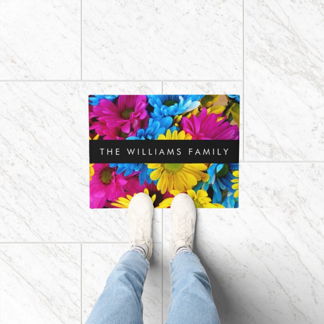 Tapete Flores Coloridas, Visitas, Boho, Seu Nome (Interior)