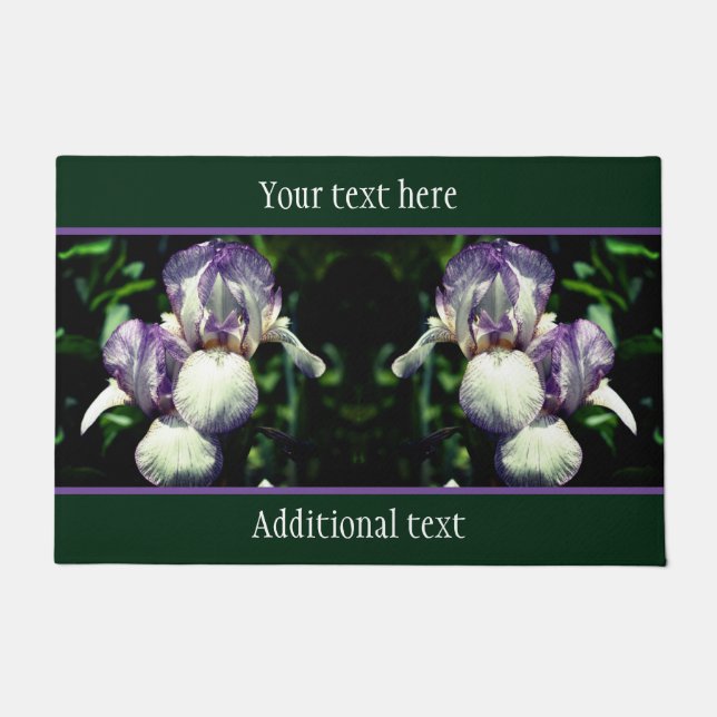Tapete Flores De Íris, De Roxo E Branco, Personalizadas (Frente)