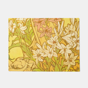 Tapete Flores de lírio Art Nouveau de Alfonse Mucha