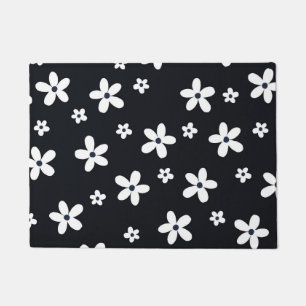 Tapete Flores de Margarida Negra-Negra Summer Boho