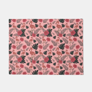 Tapete Flores e folhas de padrão uniforme, cor-de-rosa,