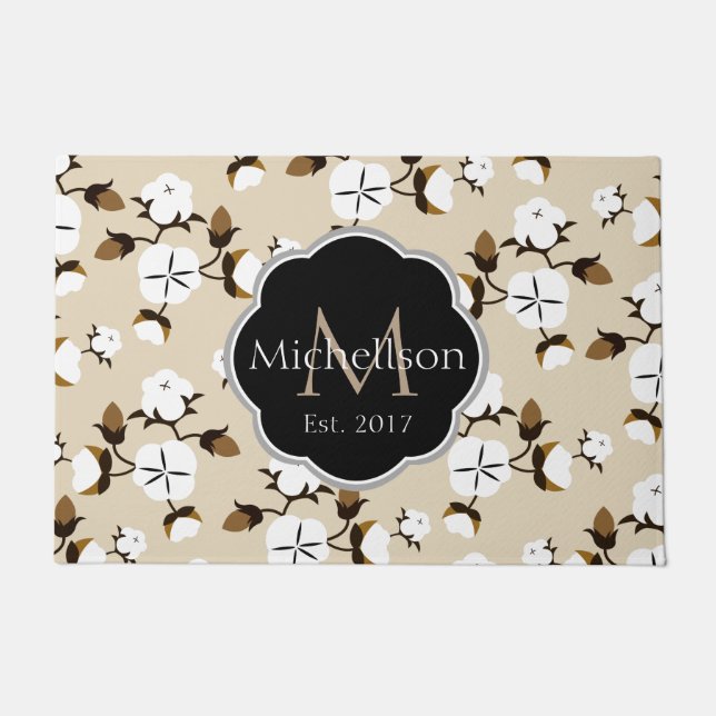 Tapete Flores Russas De Algodão E Nome Da Família (Frente)