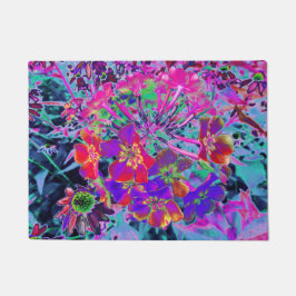 Tapete Flores Vermelhas e Roxas Coloridas Psicodélicas