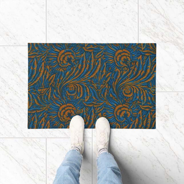 Tapete Folha de Acanto Botânico Estilo Teal William Morri (Interior)