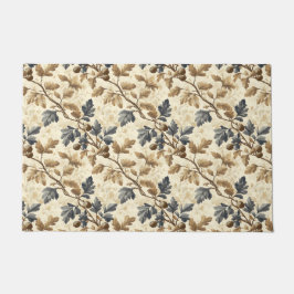 Tapete Folha de Carvalho de Queda Vintage | Azul Elegante