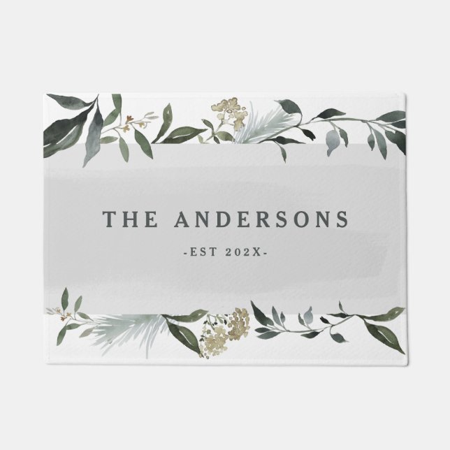 Tapete Folhagem de mostarda e de aquarela de azeitona per (Frente)