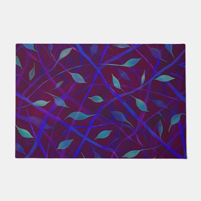 Tapete Folhagem de Toneladas de Ondas Botânicas Escuras (Frente)