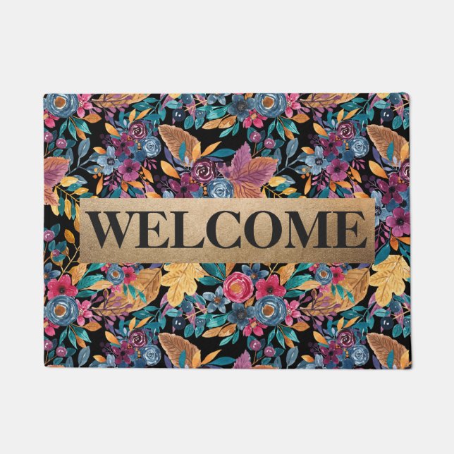 Tapete Folhas Florais Misturas De Queda Monograma De Berr (Frente)