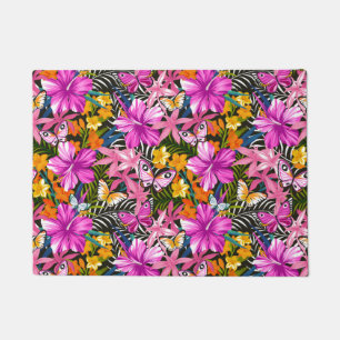 Tapete Folhas tropicais e flores