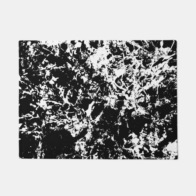 Tapete Formação de gelo Abstrato a preto e branco (Frente)