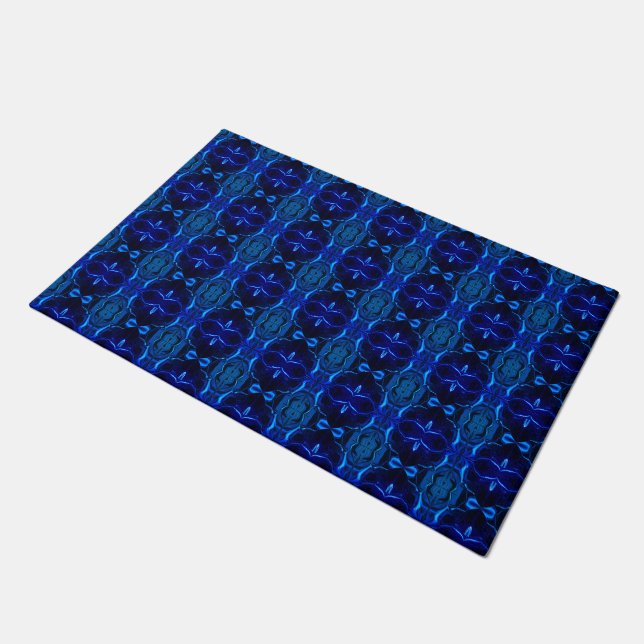 Tapete Formas, "traços azuis flutu am" em fundo azul? (Inclinado)