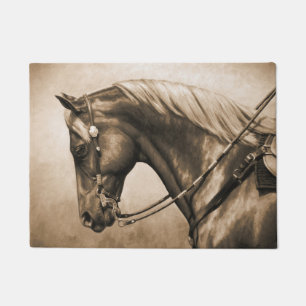 Tapete Foto antiga do Cavalo Ranzeiro Ocidental Sepia