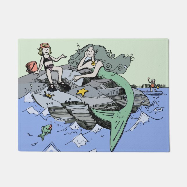 Tapete Foto bonitinha da Sereia de Arte Infantil (Frente)